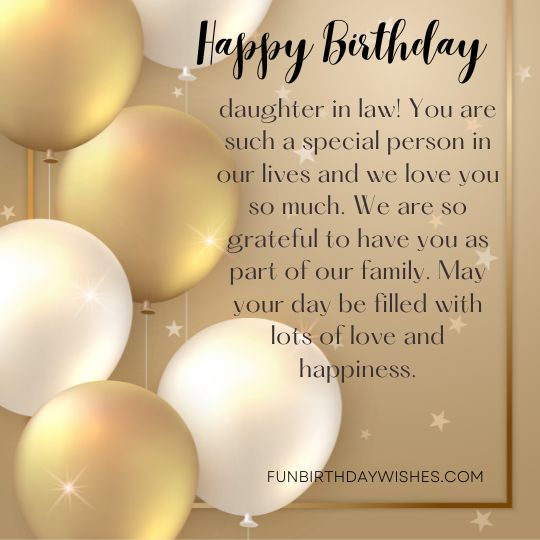 Sweet Birthday Wishes For Daughter In Law  