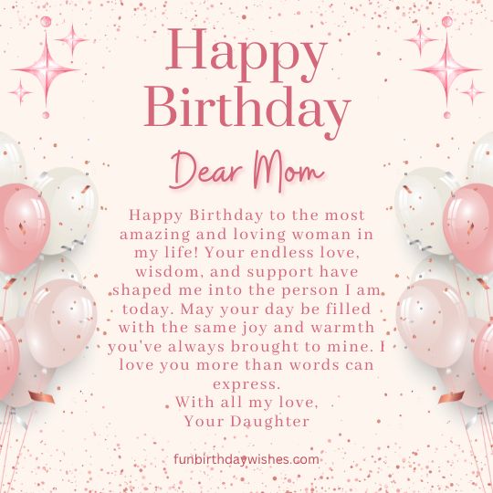 Emotional Happy Birthday Mom Letter
