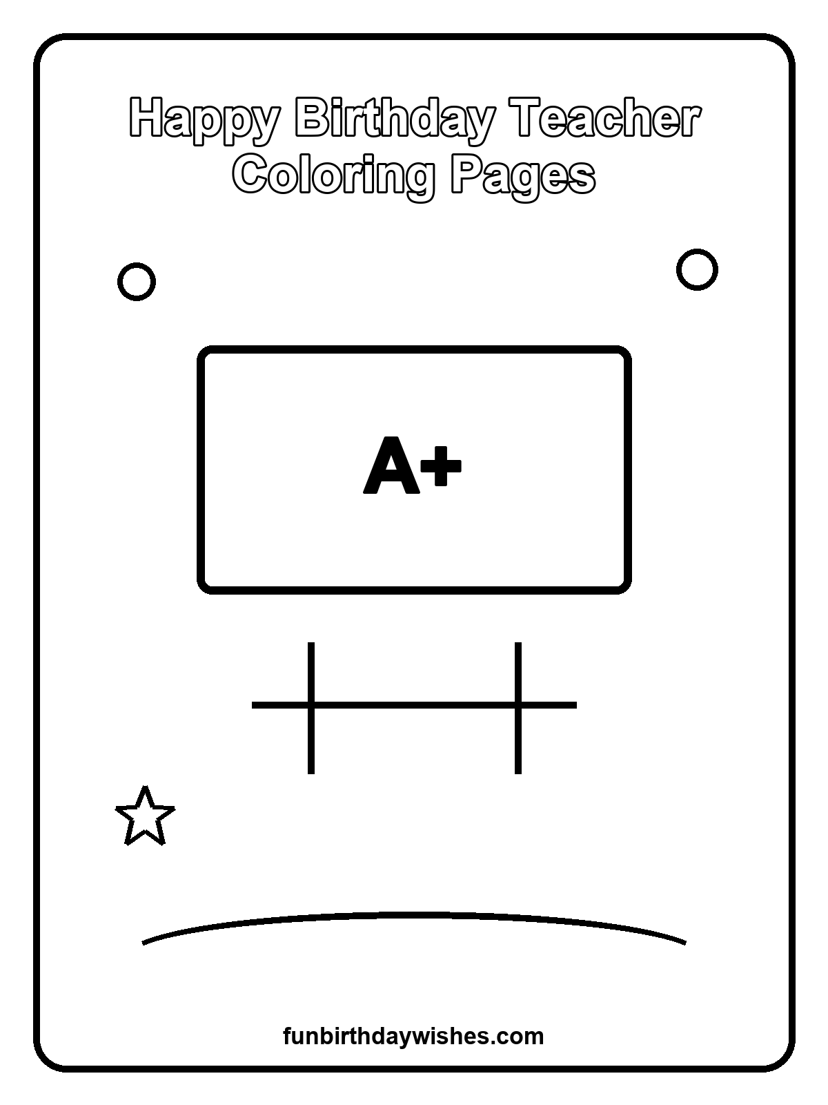 Happy Birthday Teacher Coloring Pages