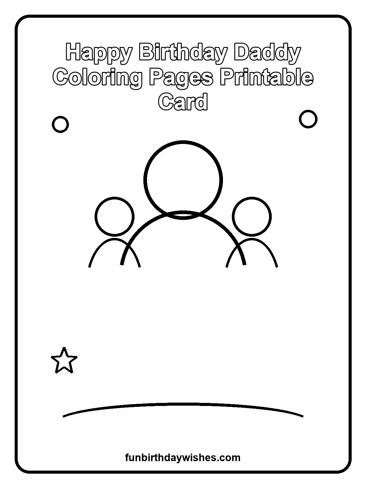 Happy Birthday Daddy Coloring Pages Printable Card