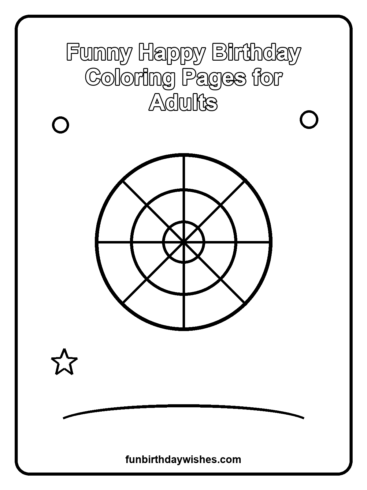 Funny Happy Birthday Coloring Pages for Adults