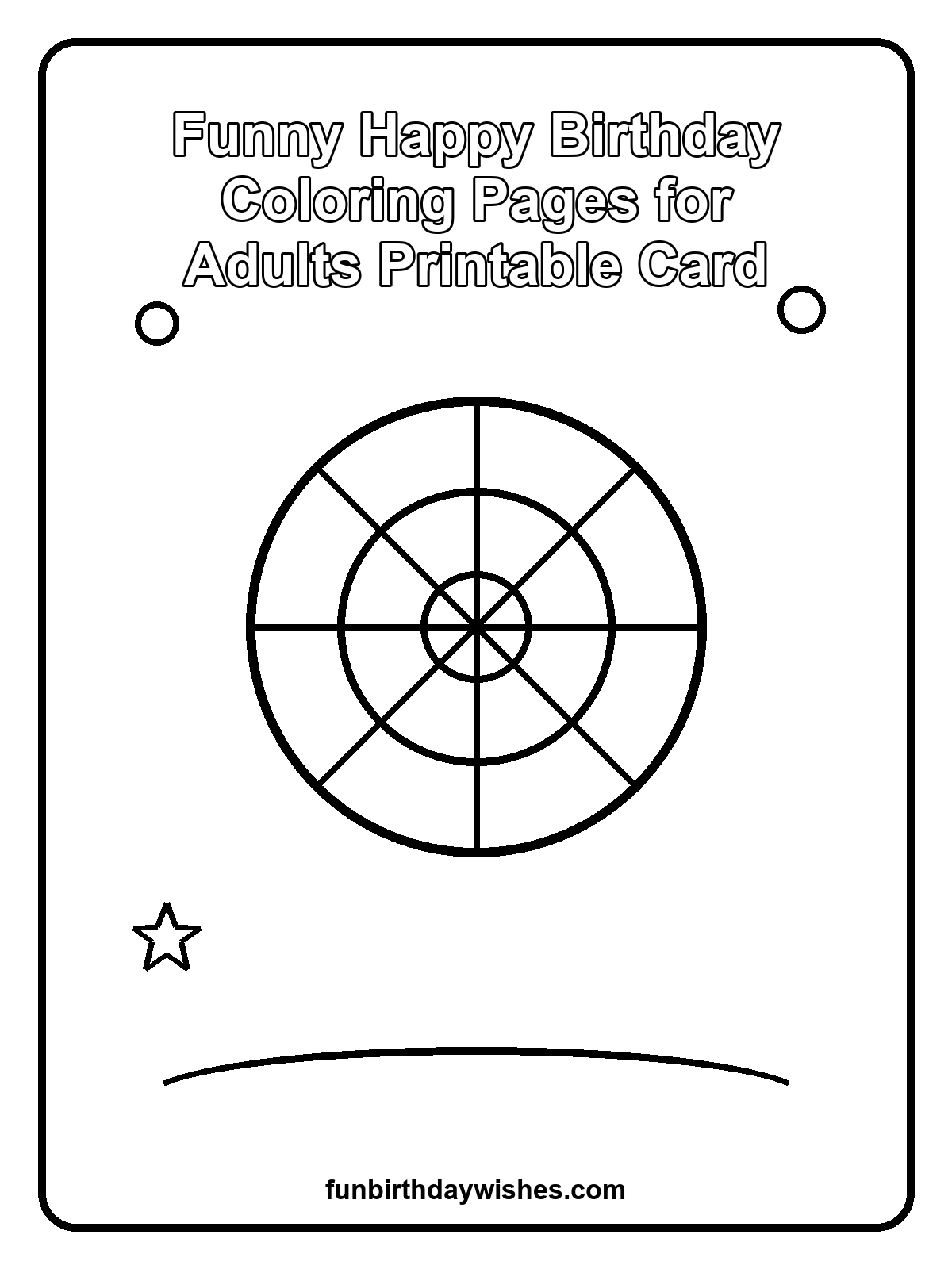 Funny Happy Birthday Coloring Pages for Adults Printable Card