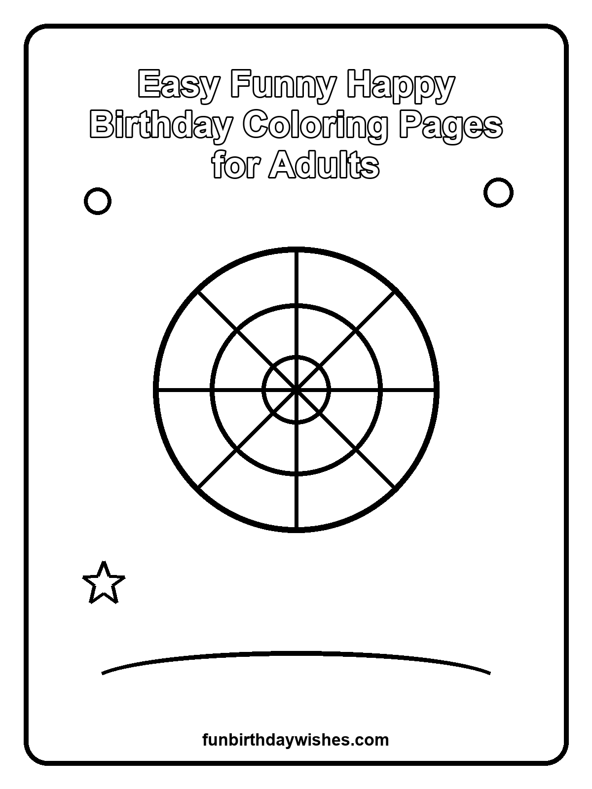 Easy Funny Happy Birthday Coloring Pages for Adults