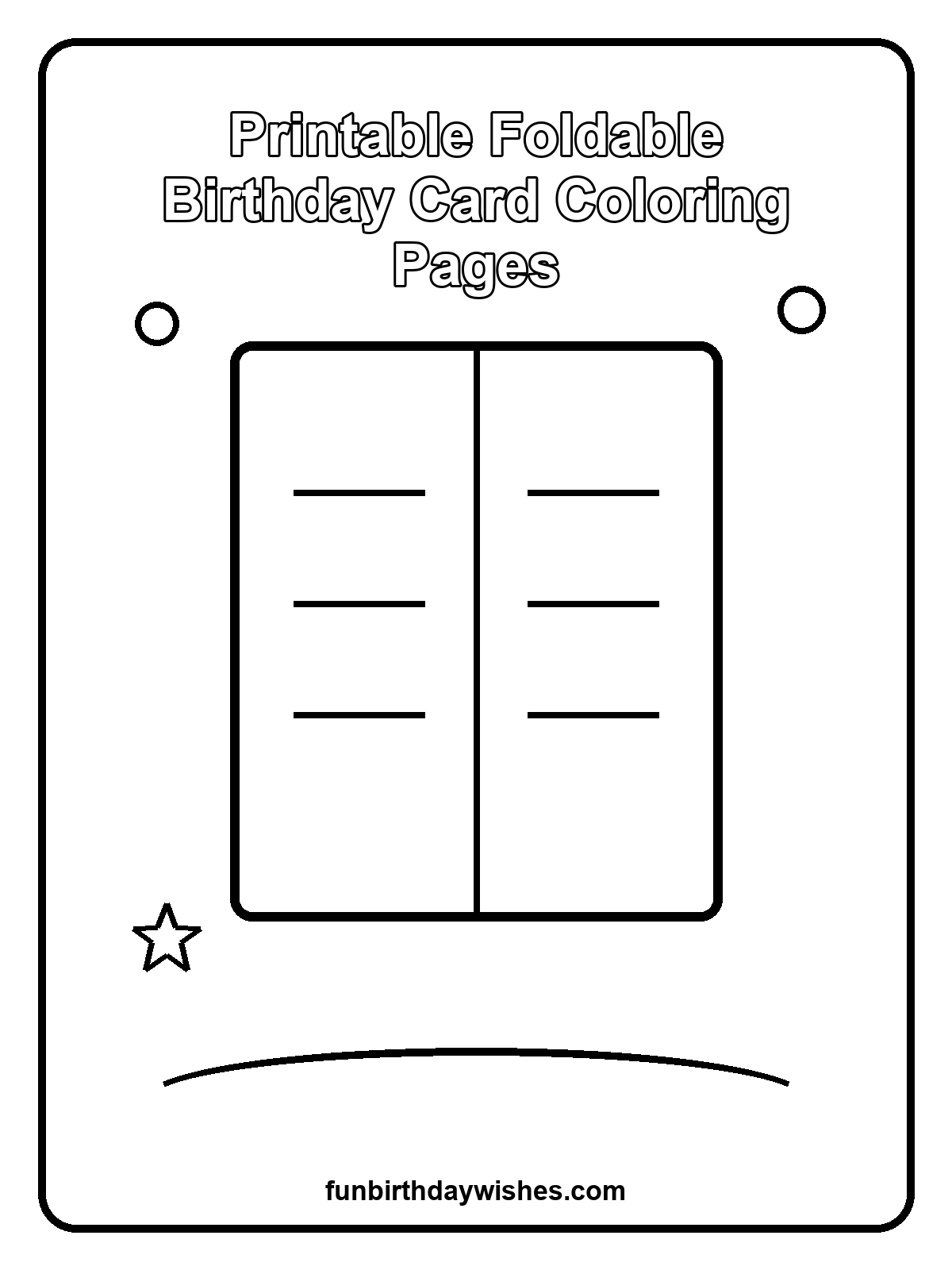 Printable Foldable Birthday Card Coloring Pages