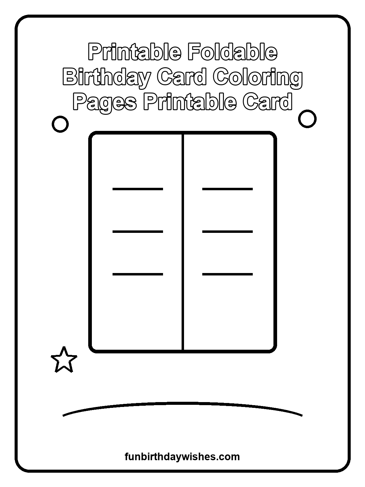 Printable Foldable Birthday Card Coloring Pages Printable Card