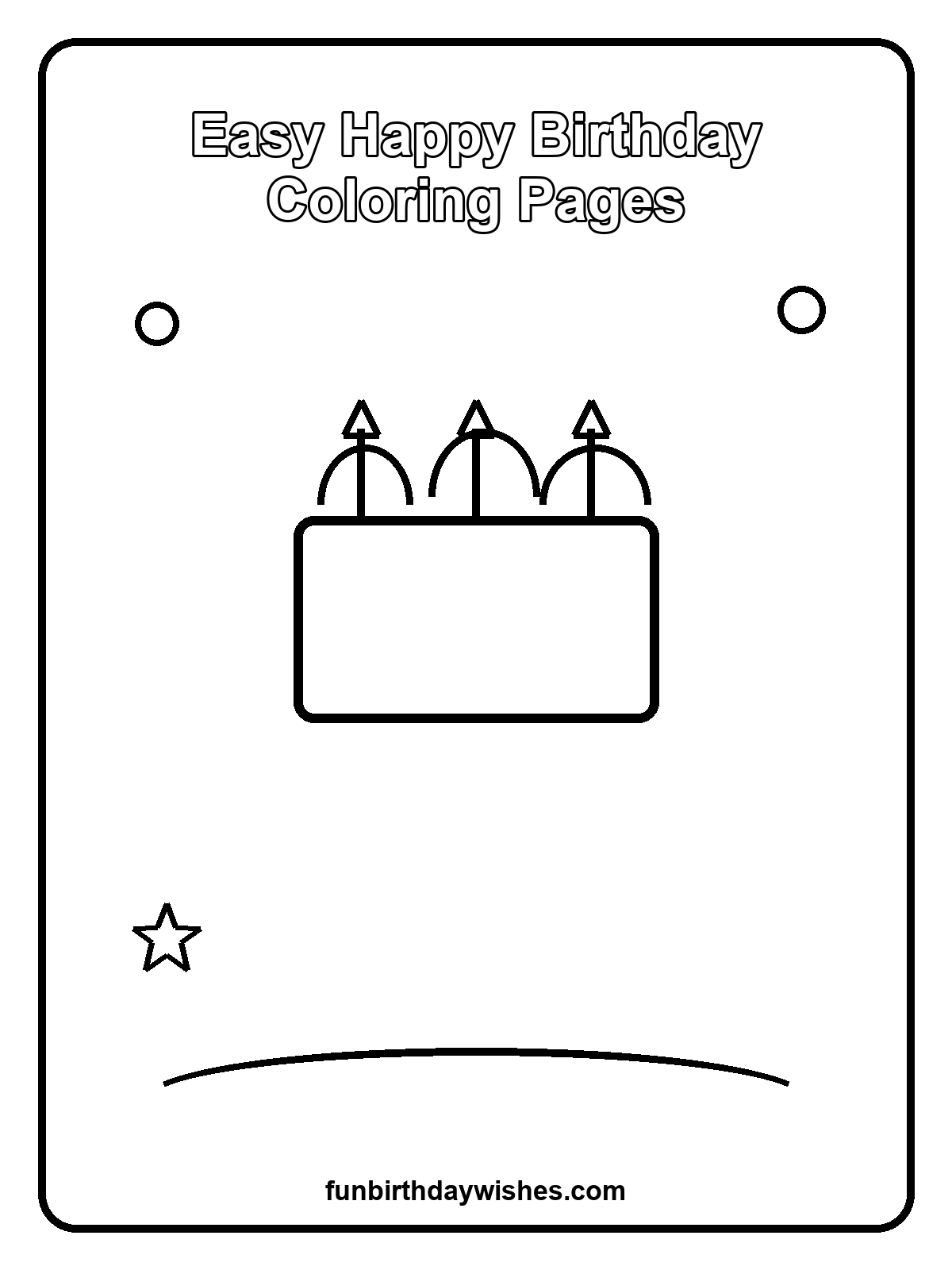 Easy Happy Birthday Coloring Pages