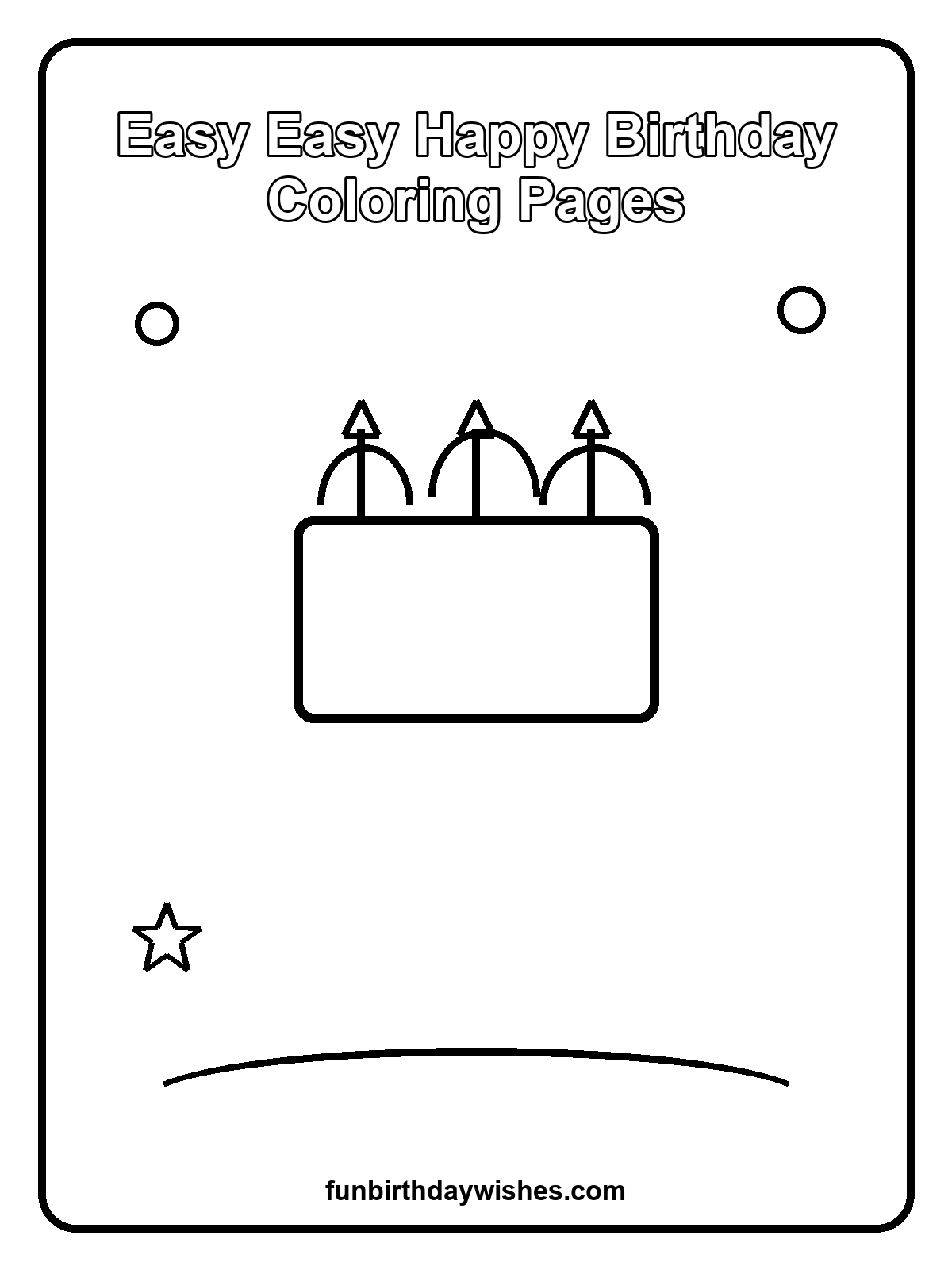 Easy Easy Happy Birthday Coloring Pages