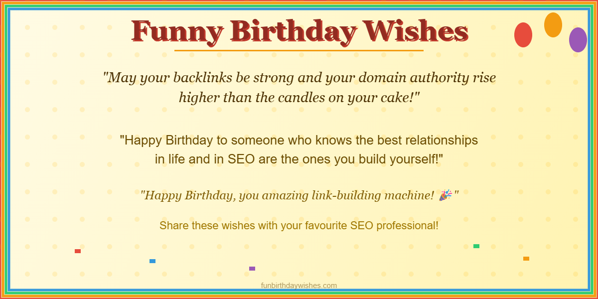 Funny birthday wishes for link builders