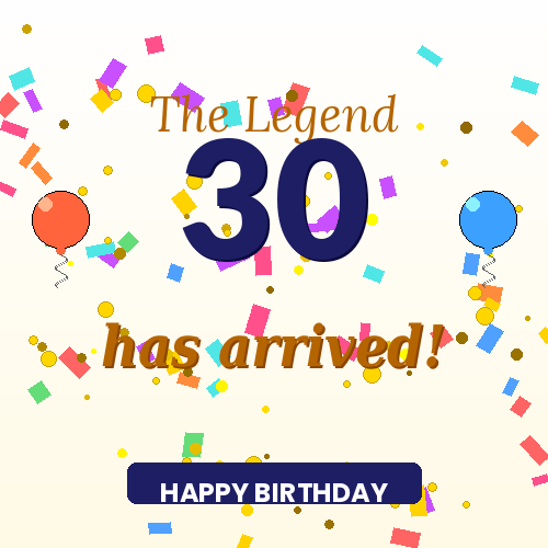The Legend Turns 30 birthday animated GIF with stars